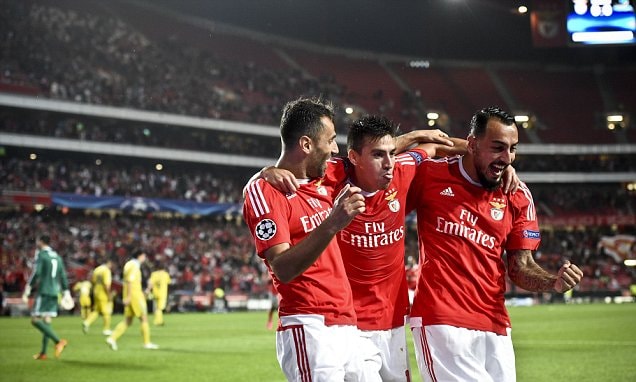 Champions League round-up: Benfica see off minnows Astana as Sevilla, Atletico Madrid and Wolfsburg all triumph | Daily Mail Online